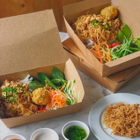 Hộp Giấy Đựng Thức Ăn kraft Nâu Có Tráng PE