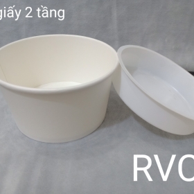 Tô Giấy 800ml Hai Tầng Đựng Thức Ăn Nhanh Đẹp Mắt Tiện Lợi