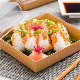 Hộp giấy vuông kraft nắp trong